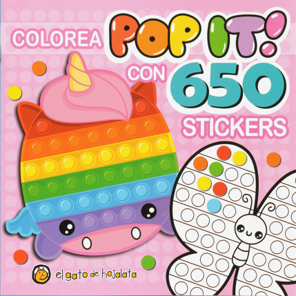 298 el gato de hojalata pop it con 1000 stickers unicornio